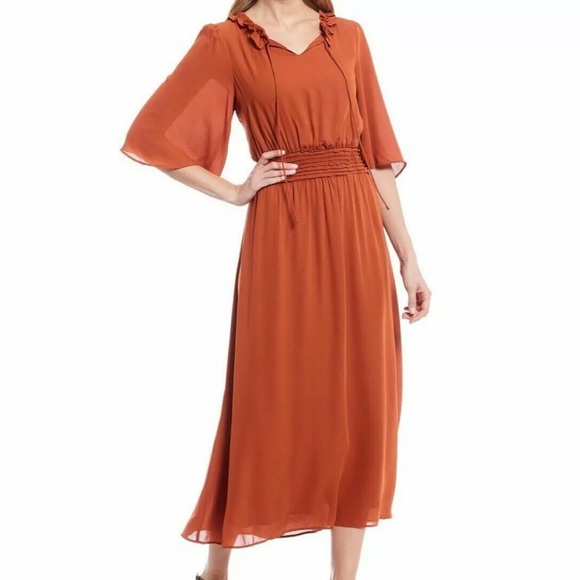 NEW Gibson Latimer Spice Color Midi Dress NWT NEW - Picture 1 of 2